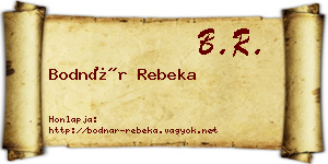 Bodnár Rebeka névjegykártya