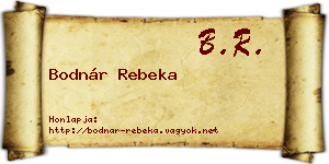 Bodnár Rebeka névjegykártya